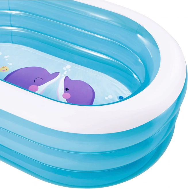 Inflatable oval children's pool for the garden