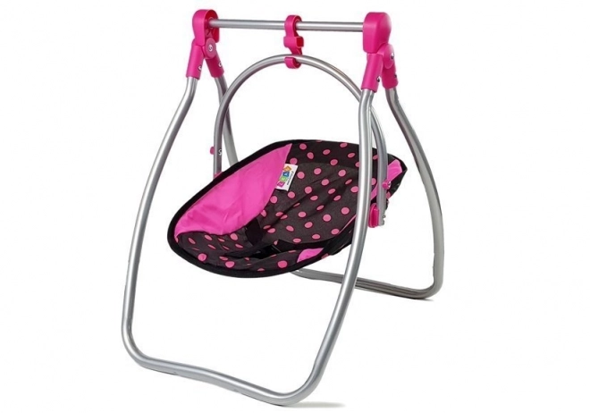 Doll Feeding Chair And Swing Alice Black-Pink