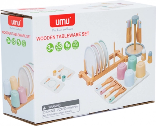 Wooden Dish Set for Children 33 pcs