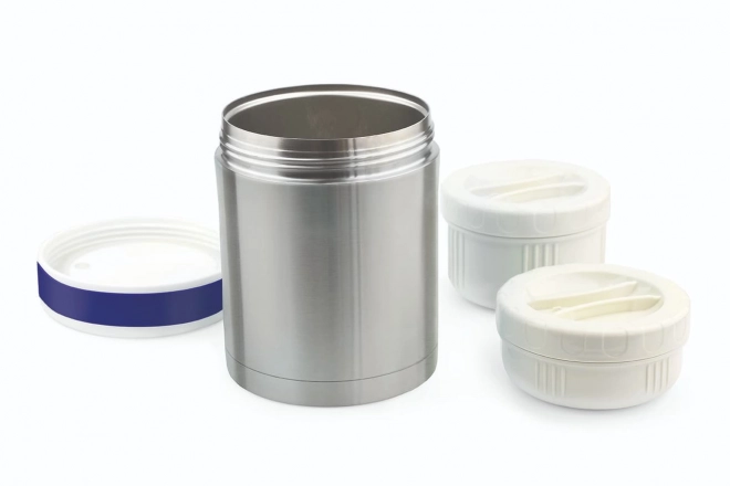 Stainless Steel Thermos with Two Bowls