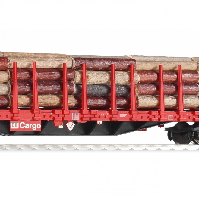 Piko flat wagon with stakes and wood load