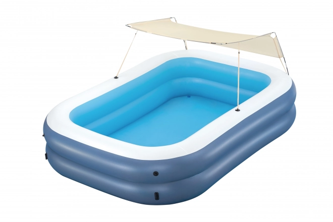 Family Inflatable Pool with UV Protection and Movable Canopy