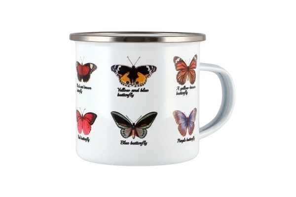 Enameled Butterfly Design Mug