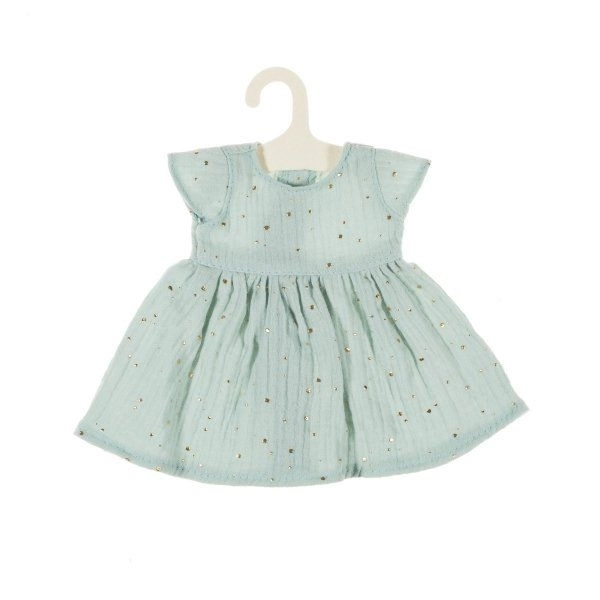 Muslin dress for doll mint 38 cm