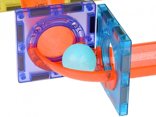 3D Magnetic Building Blocks Set with Illuminated Marble Track for Kids