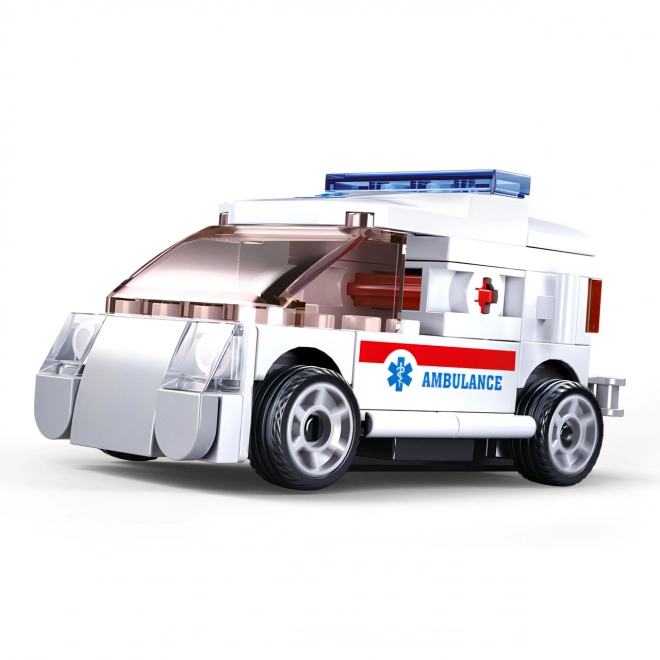 Sluban Ambulance Pull Back Car Building Set