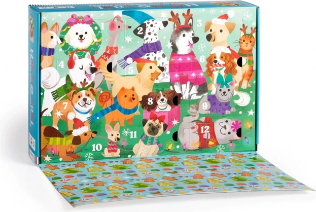 Kerst aftellen puzzelset 12 stuks