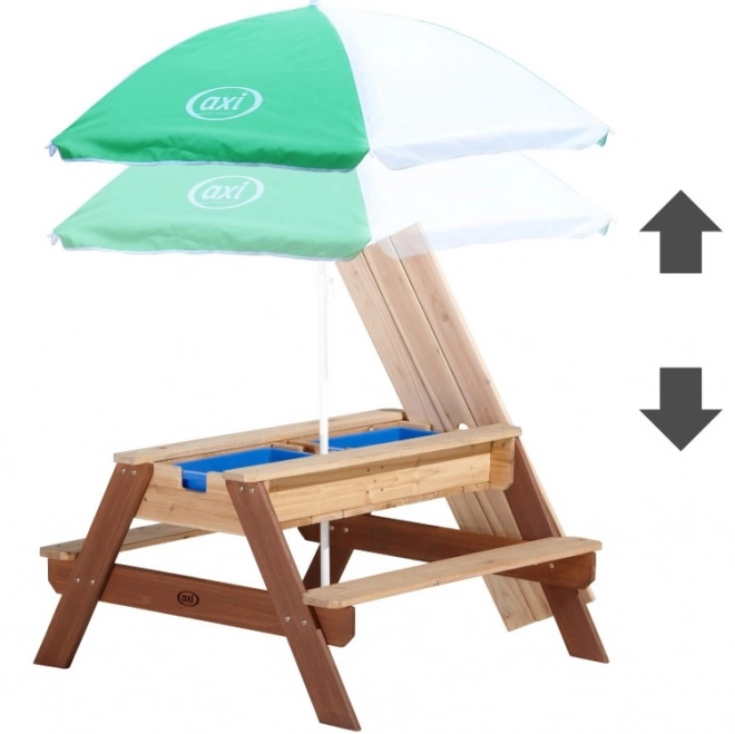 Nick Picnic Table with Bench and Parasol AXI