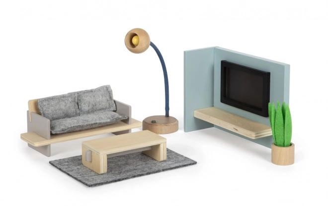Small Foot Dollhouse with Furniture, Natural