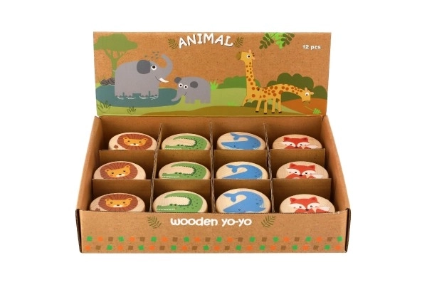 Wooden Yo-Yo with Animal Designs