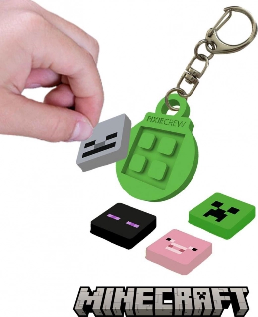 PIXIE CREW kruhová klíčenka s tematickými multipixely MINECRAFT