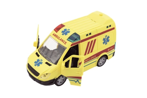 Plastic 20cm Friction-Powered Ambulance with Lights and Sounds