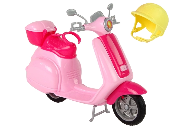 Doll with Pink Scooter and Helmet