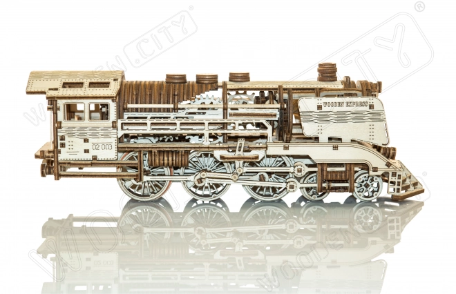 Wooden 3D Puzzle Express Train with Rails