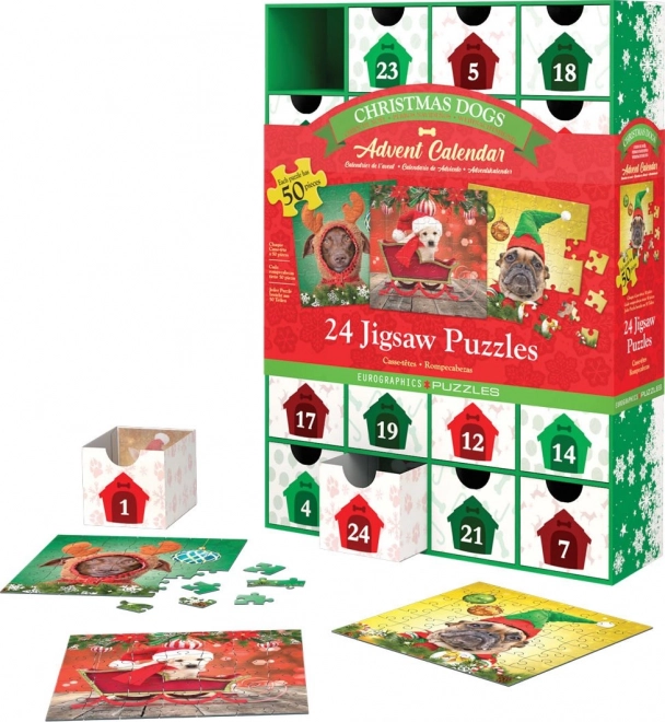 Eurographics Puzzle Advent Calendar: Christmas Dogs