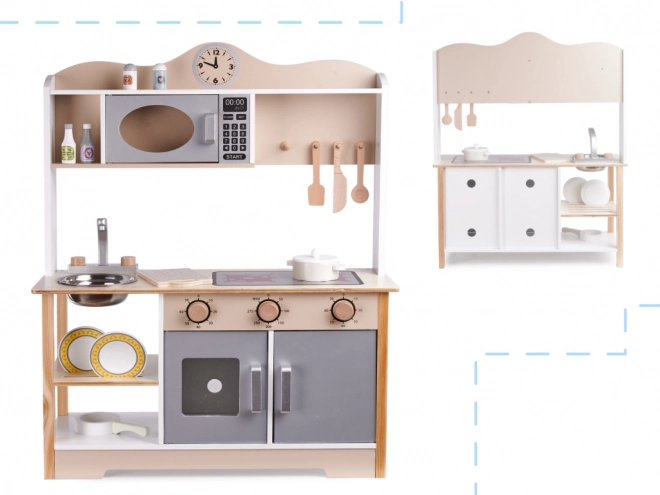 Wooden Play Kitchen with Accessories