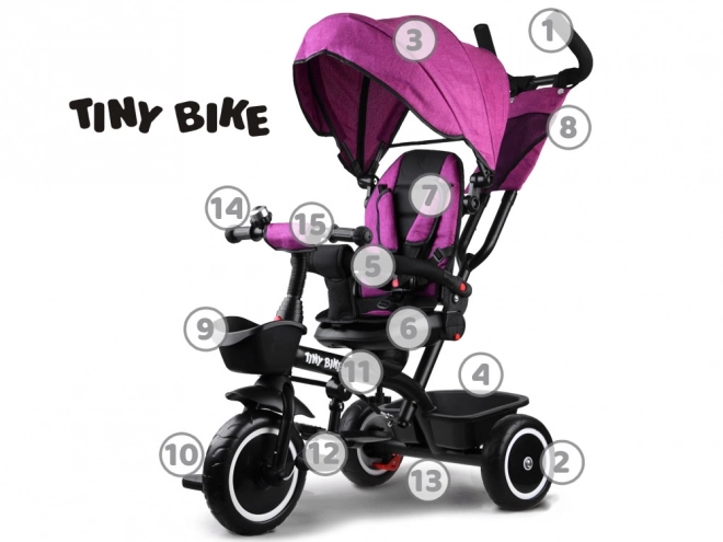 Tiny Bike 3-in-1 Kids Tricycle with Canopy – pink