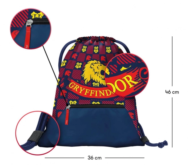 Harry Potter Gryffindor Drawstring Bag with Pocket