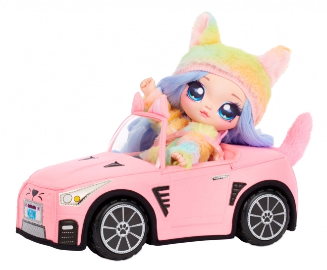 Na! Na! Na! Surprise Plush Pink Convertible Car Cat Design