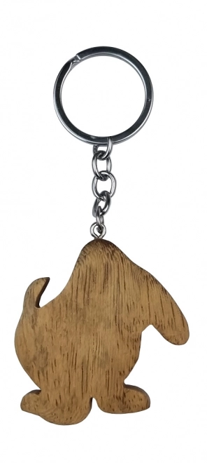 Large Wooden Dog Keychain