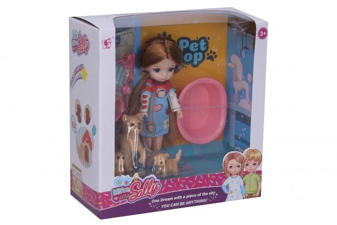 Doll with Dogs Playset