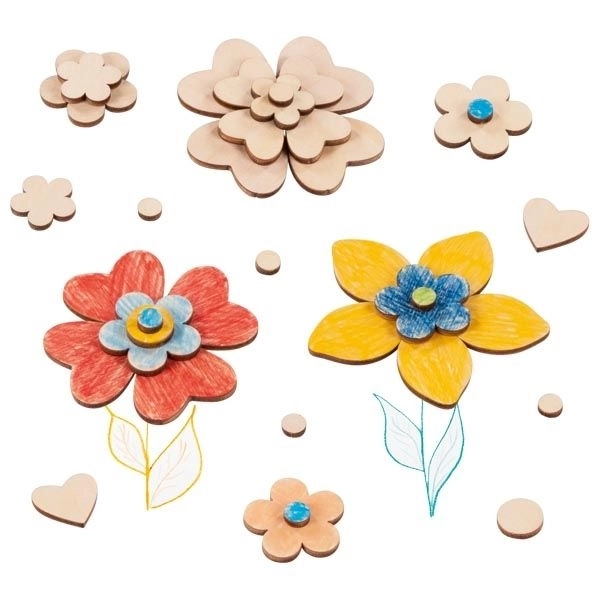 Creative Wooden Flower Set