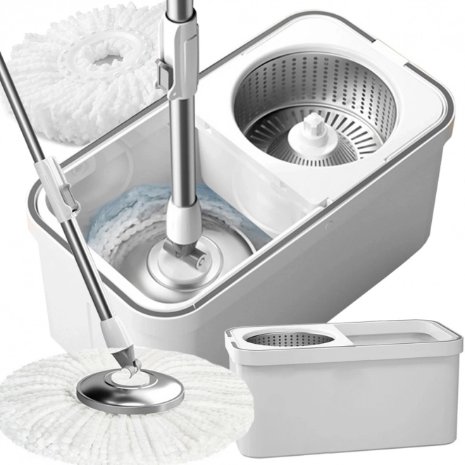 Rotary Mop with 360 Spin Turbo Bucket and 2 Microfiber Pads