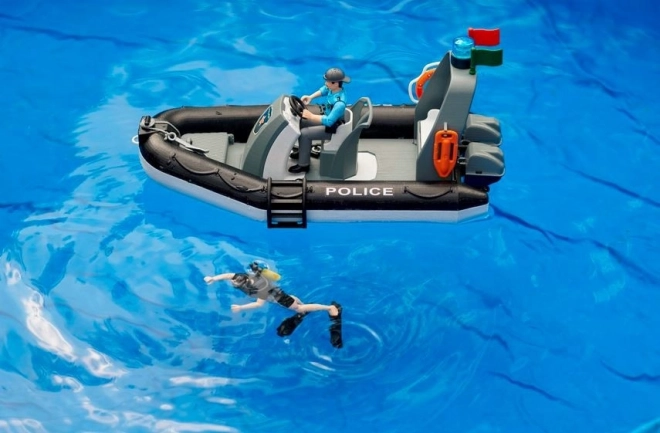 Bruder Police Boat with Officer and Diver