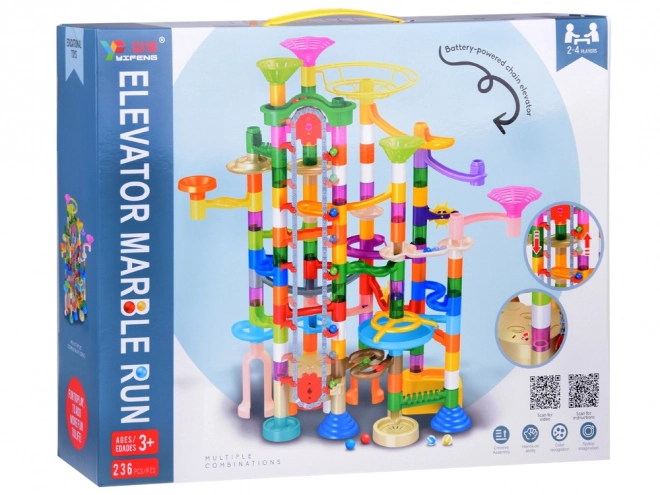 Colorful Marble Run Set with 236 Pieces