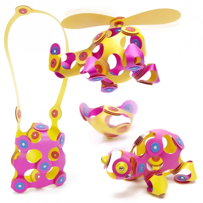 Clixo Magnetic Building Set Pink & Yellow