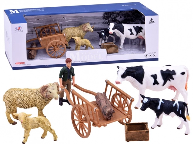 Farm Animal Set with Cow Figures – C