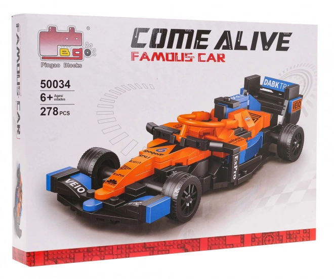 Orange F1 Race Car Block Set