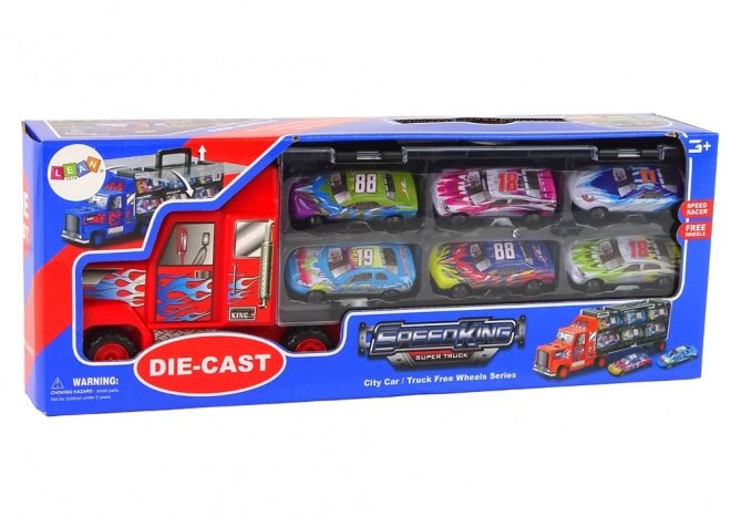 Large Transport Truck with Racing Cars