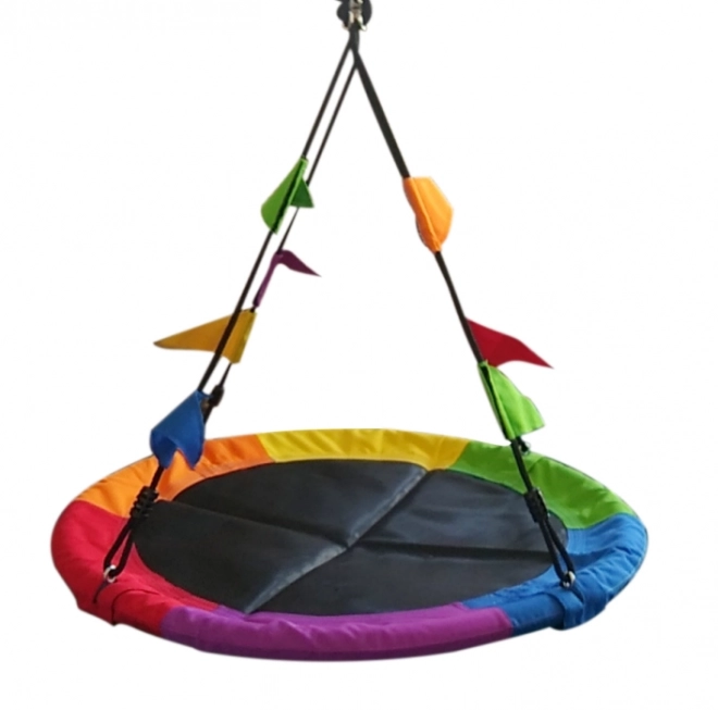 Colorful Flag Nest Swing for Kids