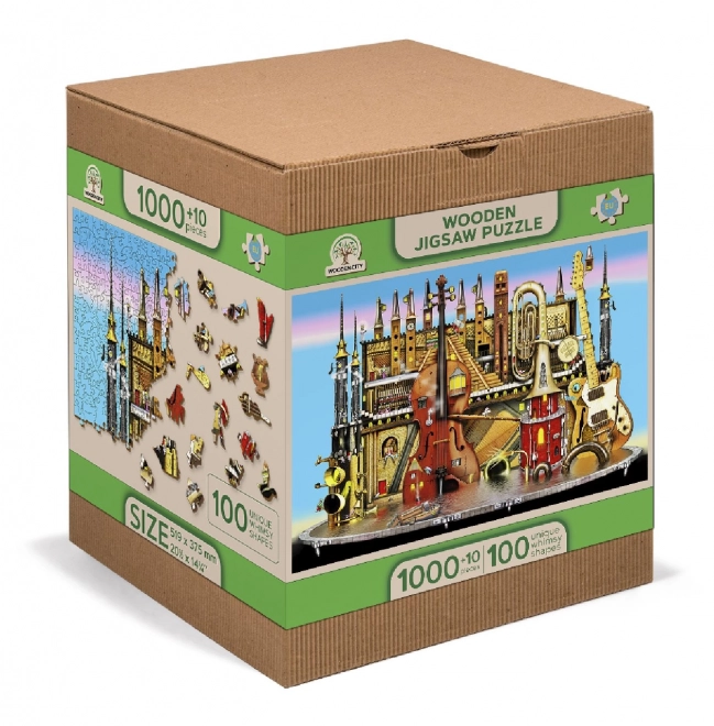 Wooden Music Castle Puzzle 2-in-1