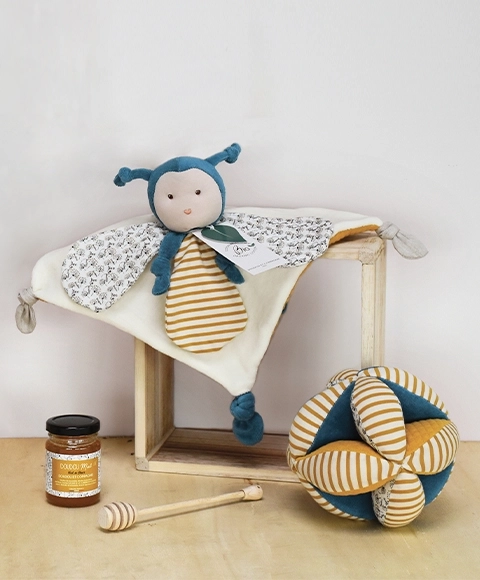 Textile Activity Ball with Bee Rattle