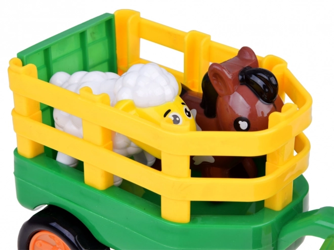 Farm Tractor with Trailer and Animals - Sound and Light