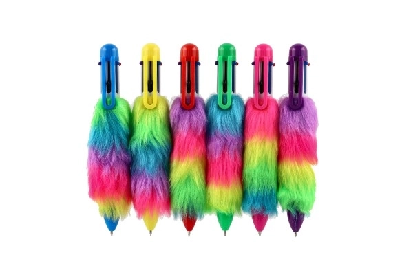 Colorful Plush Pen with Six Colors