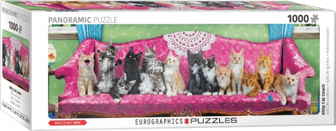 Eurographics panoramic puzzle cats on cat sofa