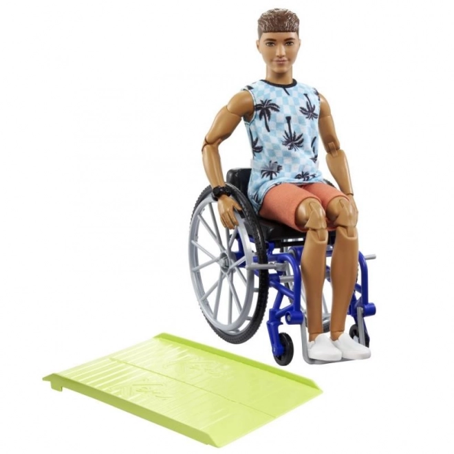 Barbie Model Ken in Wheelchair with Blue Plaid Tank