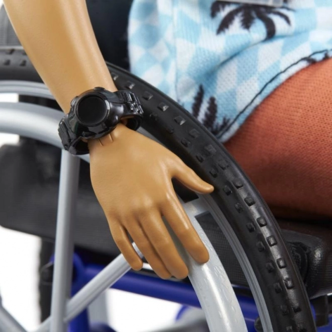 Barbie Model Ken in Wheelchair with Blue Plaid Tank