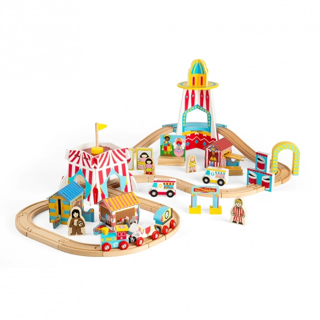 Bigjigs Rail Wooden Funfair Train Set