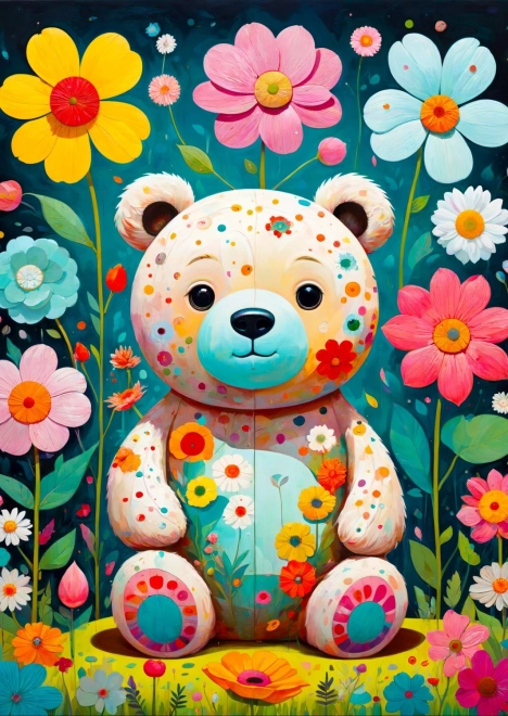 Flower Teddy Bear Puzzle 1000 Pieces