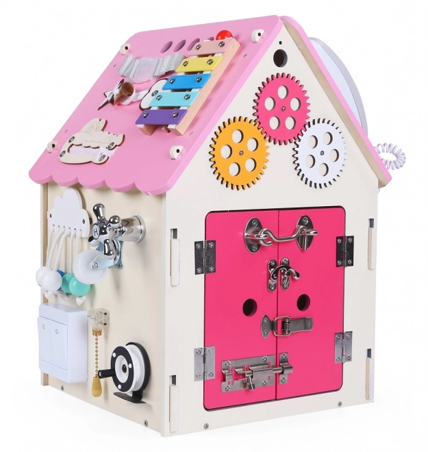 Kids Activity Board Blue House – Pink