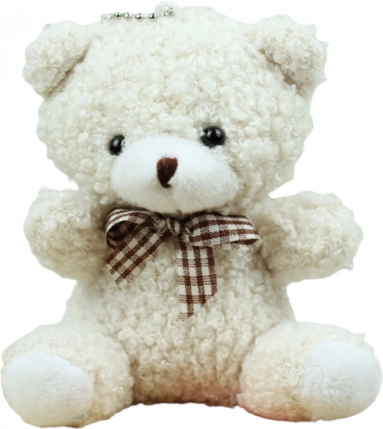 White Plush Bear Keychain 8 cm