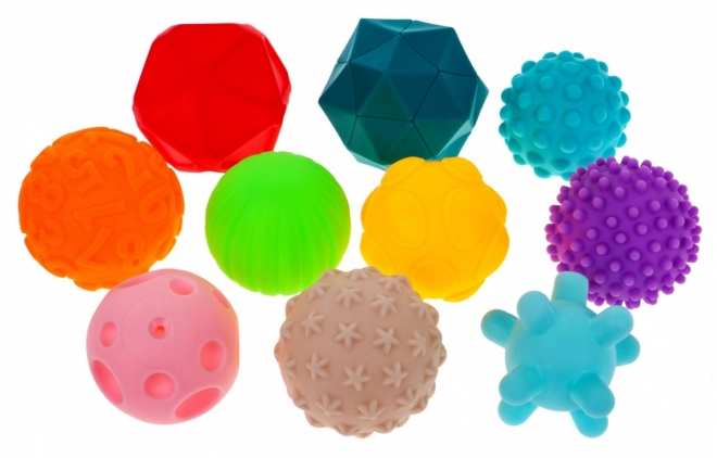 Set of 10 Rubber Sensory Balls for Kids and Adults