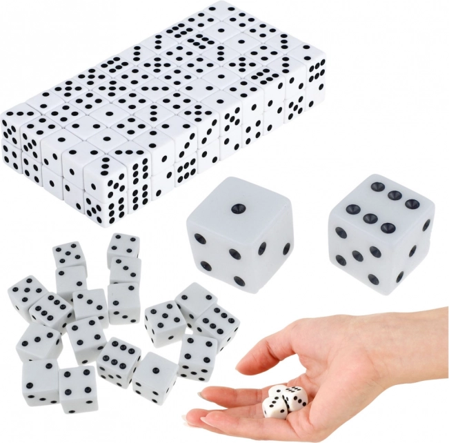 Set of Classic Dice 1–6, White, 100 pcs