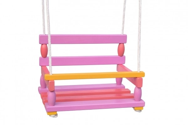 Wooden Swing Blue-Green – Pink