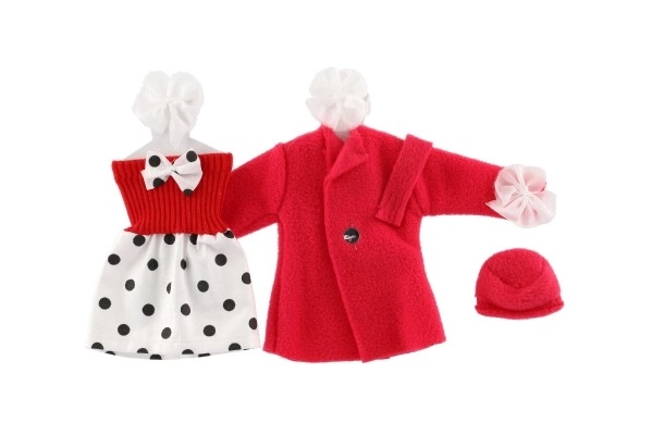 Doll Dress Set with Coat and Hat