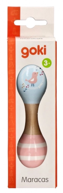 Pastel Bird Wooden Maracas